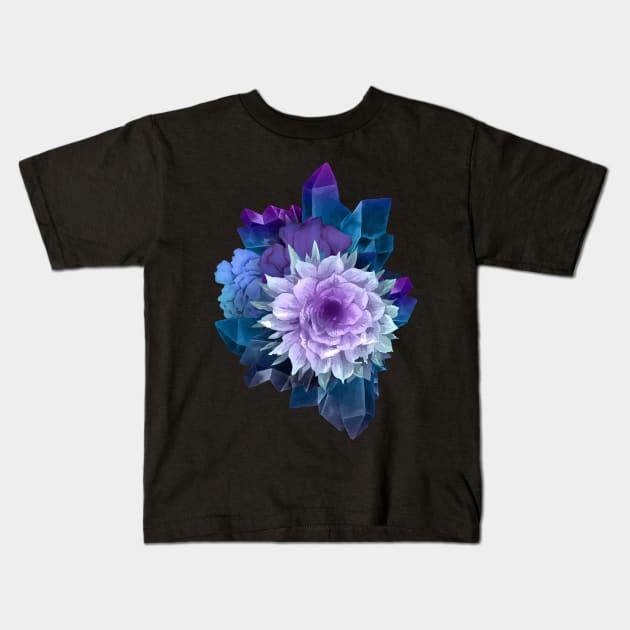 Crystal Floral Kids T-Shirt by shaireproductions